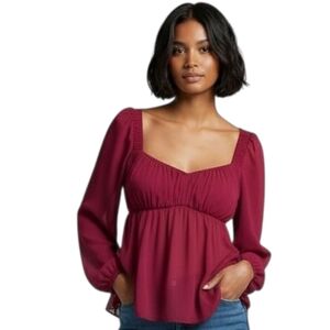 Abercrombie & Fitch Chiffon Ruched Sweetheart Top Size Medium